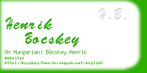 henrik bocskey business card